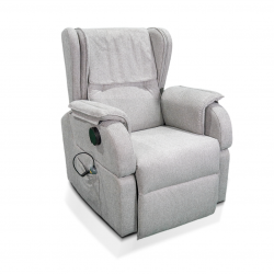 كرسي استرخاء فاخر مع طاولة جانبية مدمجة_رصاصي