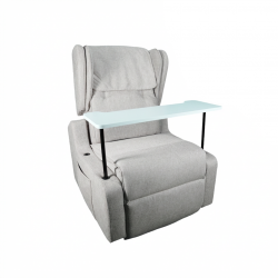 كرسي استرخاء فاخر مع طاولة جانبية مدمجة_رصاصي