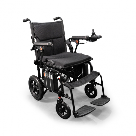 كرسي خفيف كهربائي ألومنيوم ببطارتين ( فيبر بلاك ) .