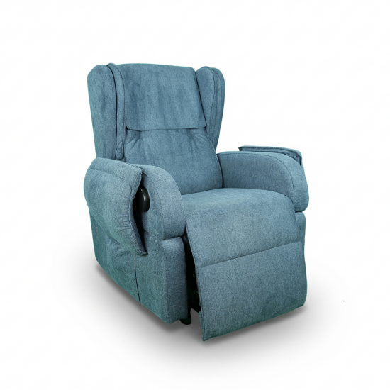 كرسي استرخاء فاخر مع طاولة جانبية مدمجة _كحلي 