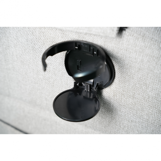 كرسي استرخاء فاخر مع طاولة جانبية مدمجة_رصاصي كرسي استرخاء فاخر مع طاولة جانبية مدمجة_رصاصي