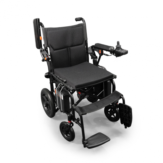 كرسي خفيف كهربائي ألومنيوم ببطارتين ( فيبر بلاك ) .