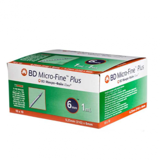 سرنجات أنسولين 1 مل BD - ( بوكس 100 حبة ) سرنجات أنسولين 1 مل BD - ( بوكس 100 حبة )