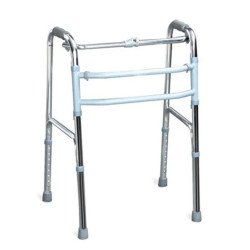 Aluminum walker folds fixed and mobile