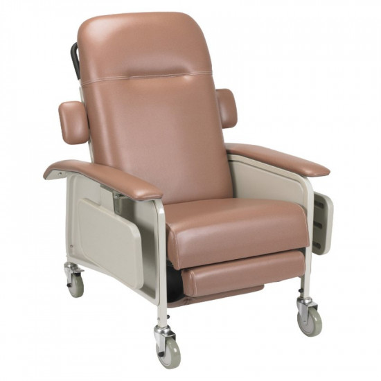 Wide patient accompanying & Reclining chair with two side tables