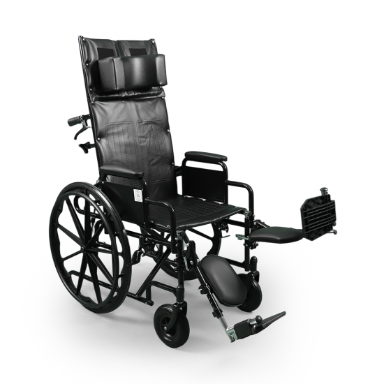 كرسي متحرك الظهر مع ساند قدم قابل للارتفاع - 46 سم