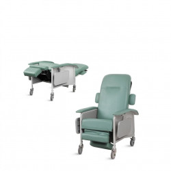 كرسي مرافق مريض عريض بطاولتين جانبية 