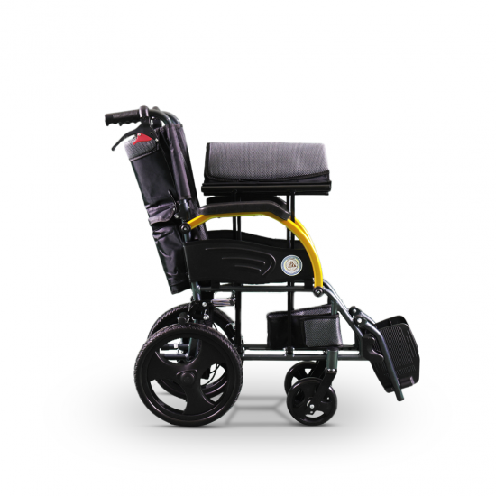 Alluminium mobility wheel chair with foldable back