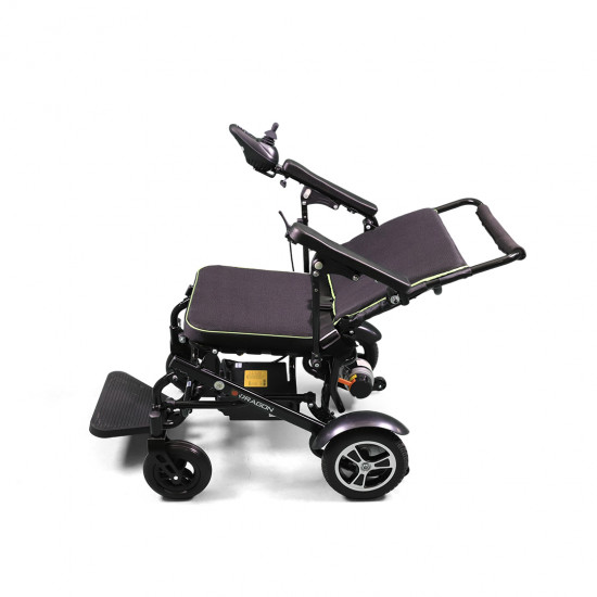 Lightweight Electric Wheelchair Folds 51cm - Green Frame Seat