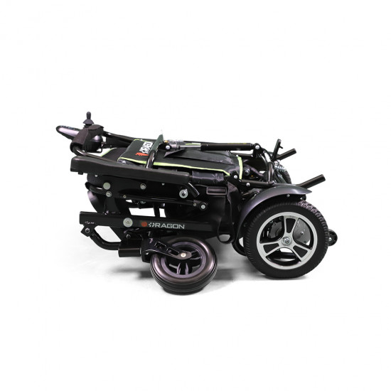 Lightweight Electric Wheelchair Folds 51cm - Green Frame Seat