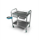 2-shelf stainless steel medicine and equipment trolley with edges, drawer and basket 2-shelf stainless steel medicine and equipment trolley with edges, drawer and basket