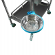 2-shelf, wide-edged, stainless steel medicine and equipment trolley with drawer and basket 2-shelf, wide-edged, stainless steel medicine and equipment trolley with drawer and basket