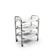 3-shelf stainless steel medicine and equipment trolley with edges
