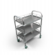 3-shelf stainless steel medicine and equipment trolley with edges