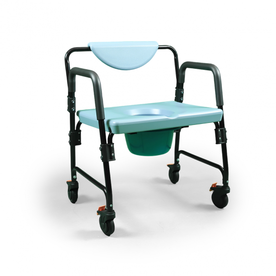 Heavy-duty wide toilet seat with wheels