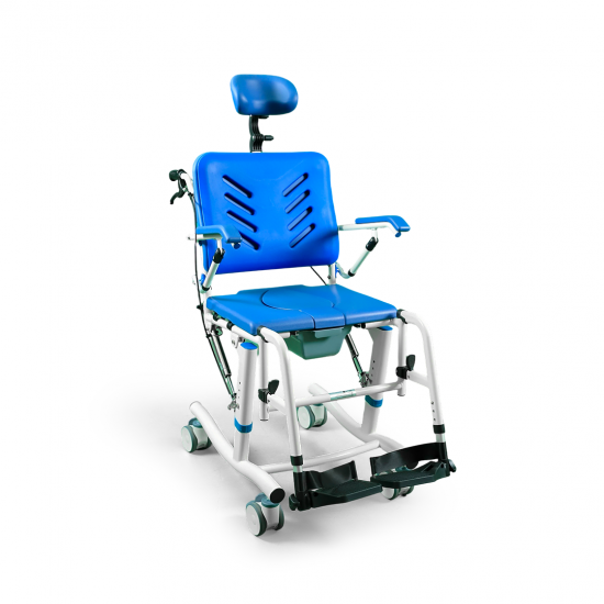 Wide Commode Chair with Reclining back and headrest