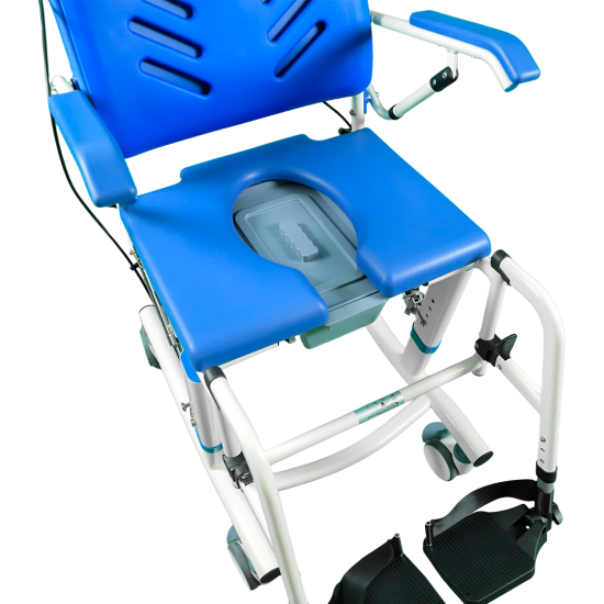 Wide Commode Chair with Reclining back and headrest