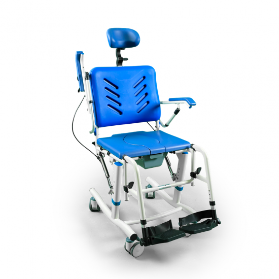 Wide Commode Chair with Reclining back and headrest